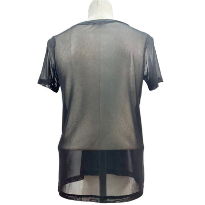 Occasion Top Chest 17.5 Waist 17.5 Length 24 Black Sheer EUC