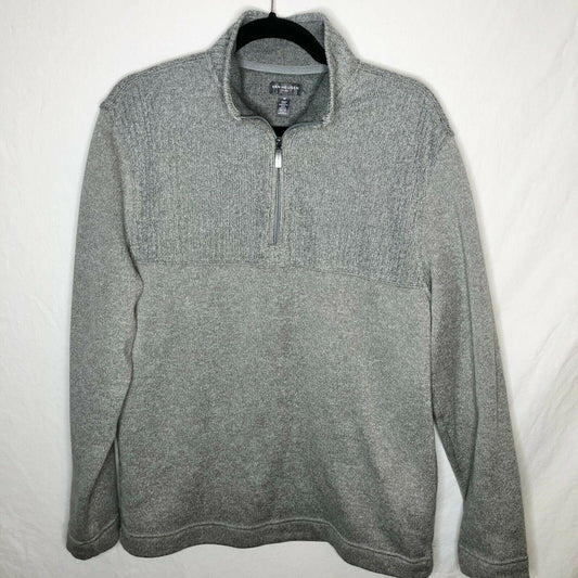 Van Heusen Flex Mens Medium Pullover Quarter Zip Fleece Machine Wash Sweater