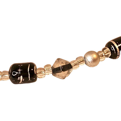 Handcrafted Necklace Black Clear & Silver Beads Simply Elegant Versatile NEW