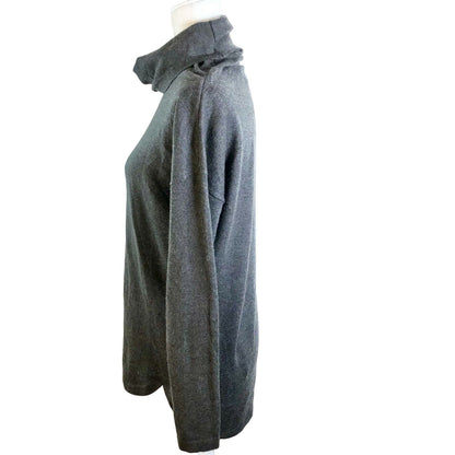 The North Face Charcoal Gray Cowl Neck Top Women Small High Low Hem EUC