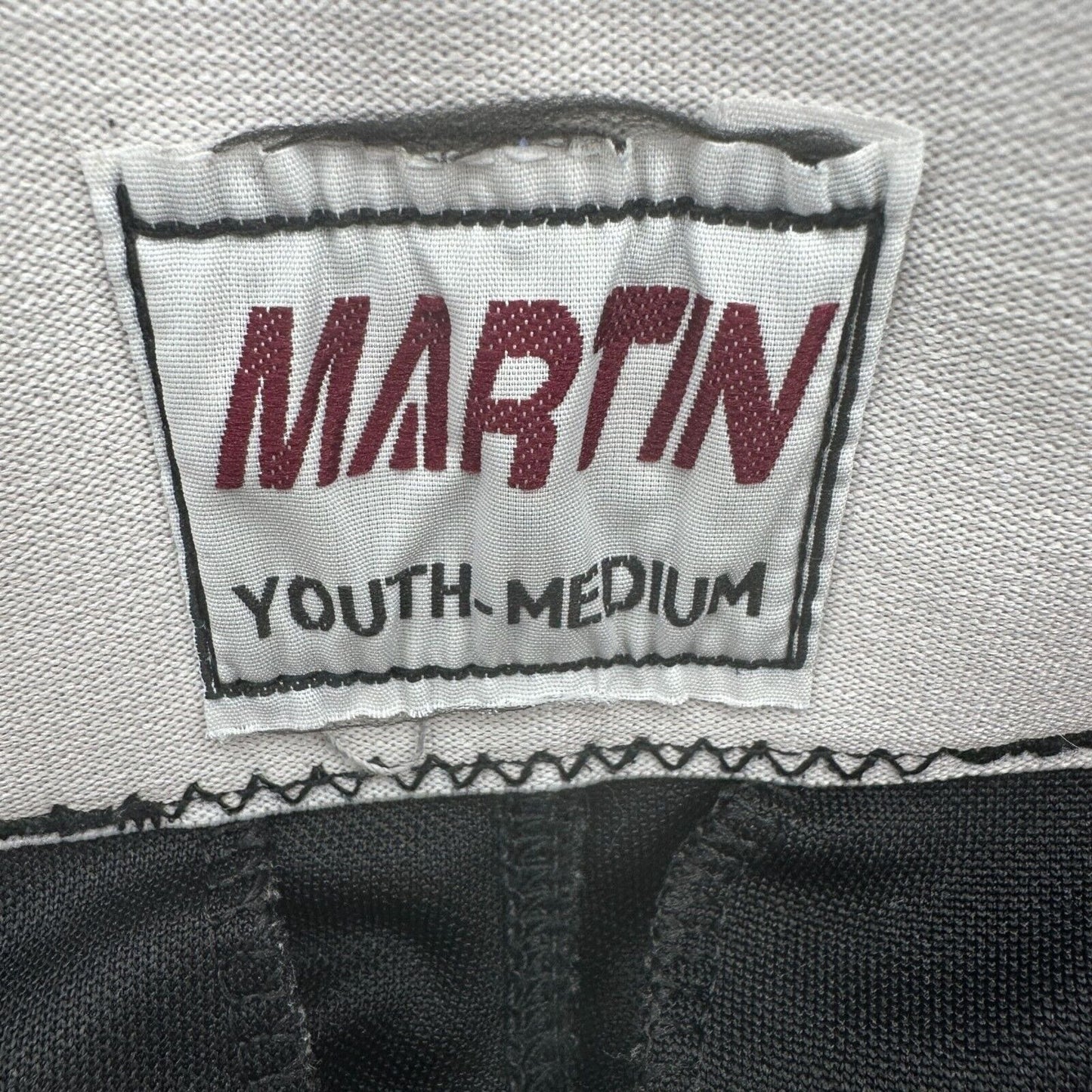 Martin Athletic Pants Youth M Black Zip Snap Closure Back Pockets 21.5 in inseam