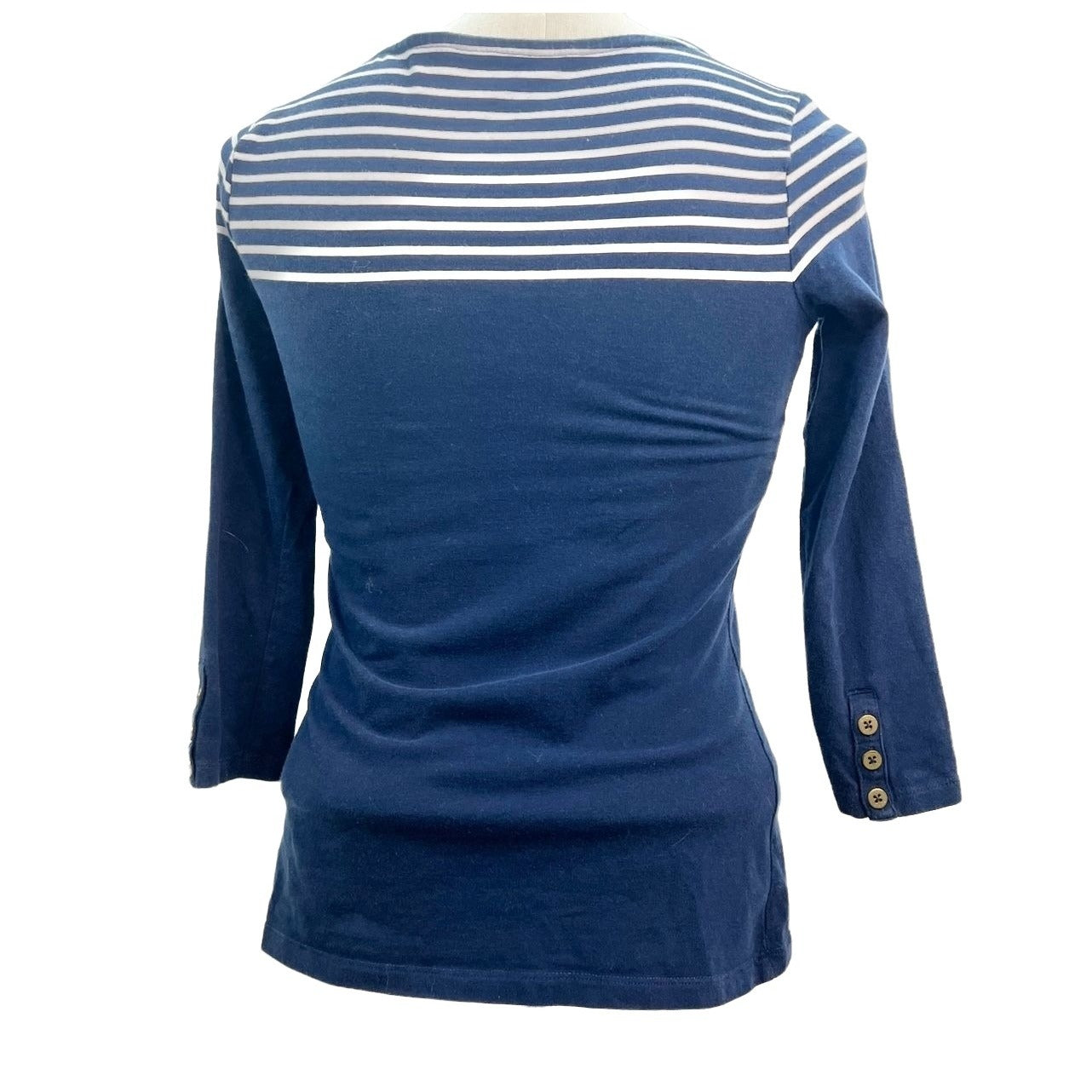 Treasures 3/4 Trinkets XS – White Sleeve Blue Hilfiger Tommy Top Tiffany\'s Womens and Stripe