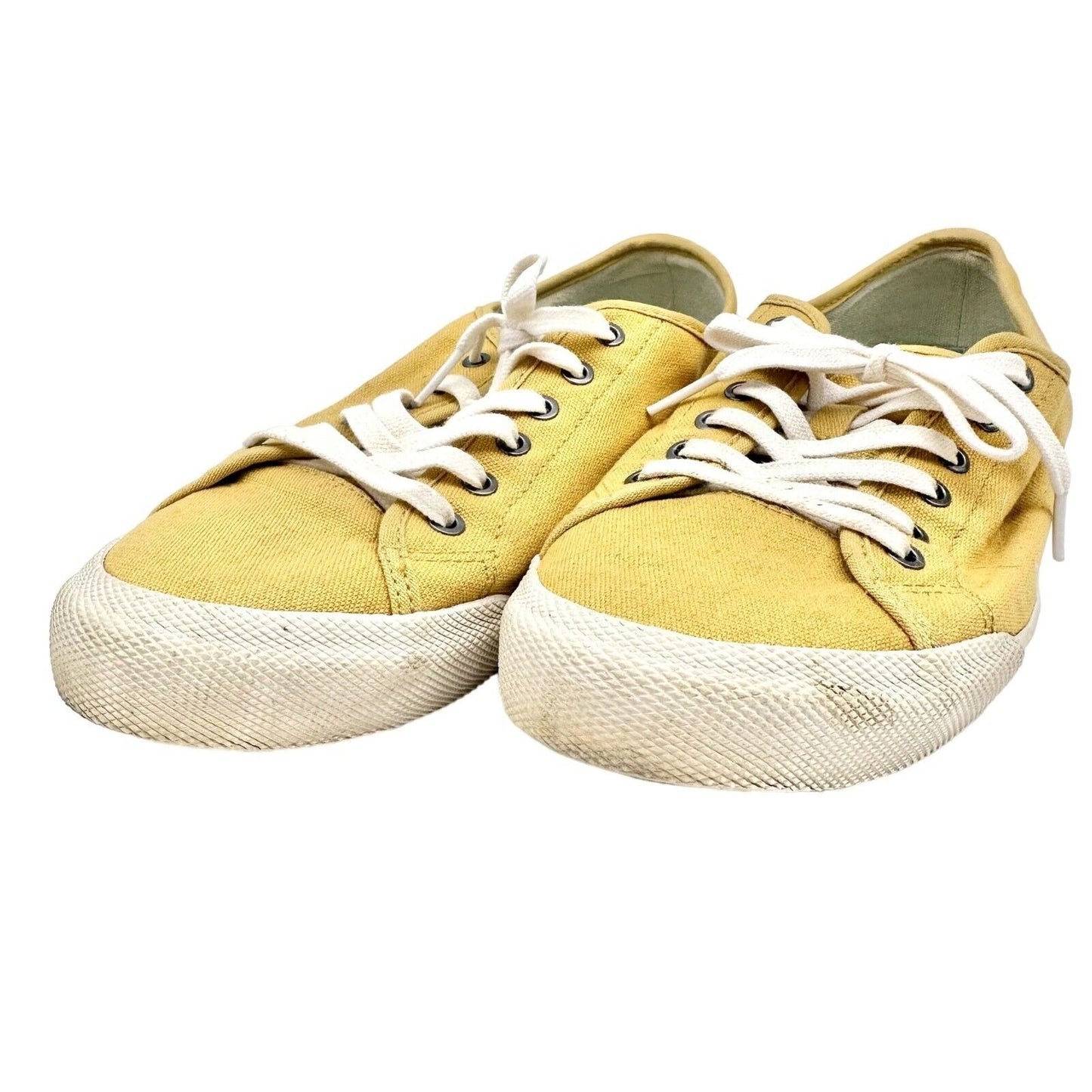 SeaVees Shoes Monterey Sneaker Women's 10 Canvas Yellow Lace Up