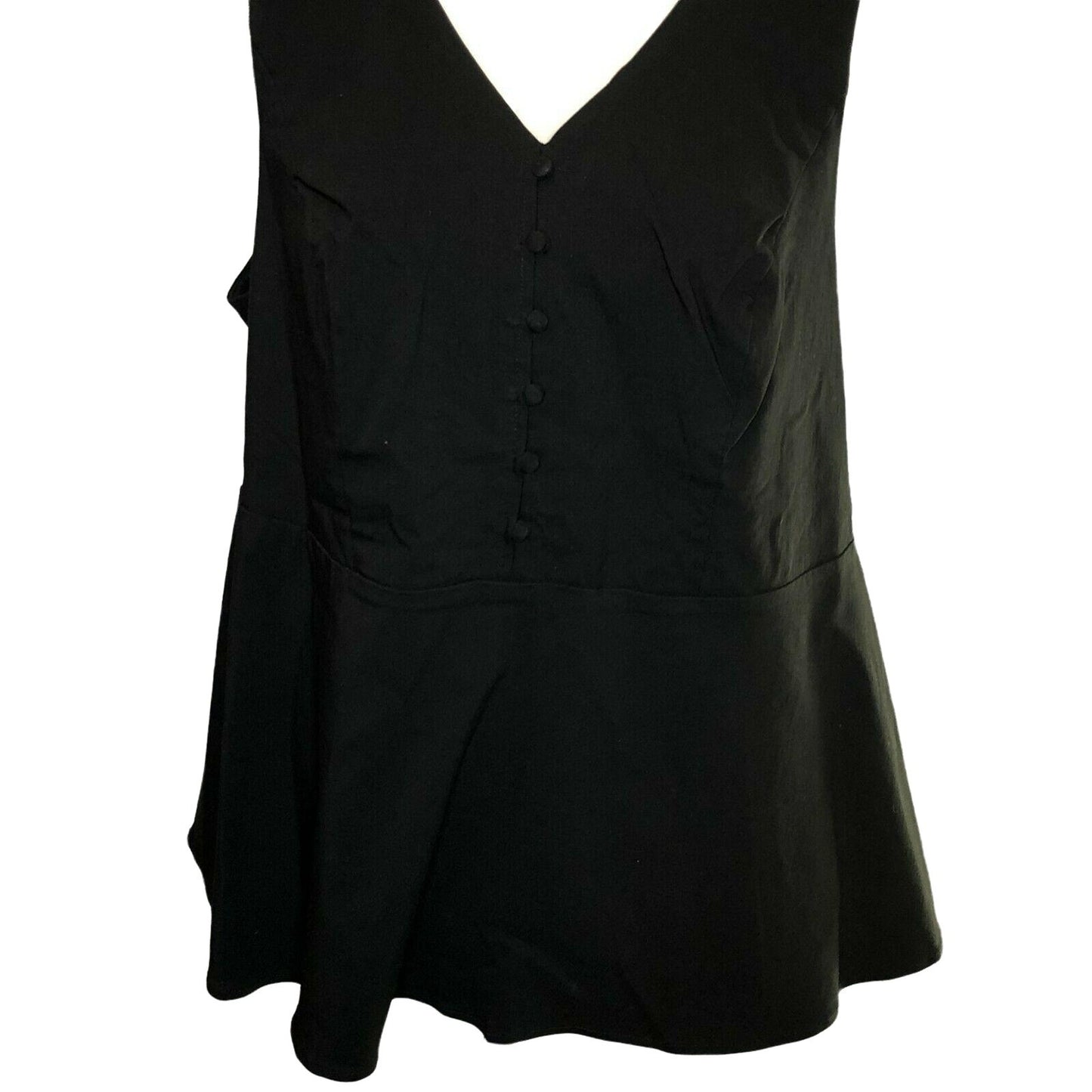 Torrid 3 Womens 3X Top Black Bengaline Peplum Sleeveless NWT