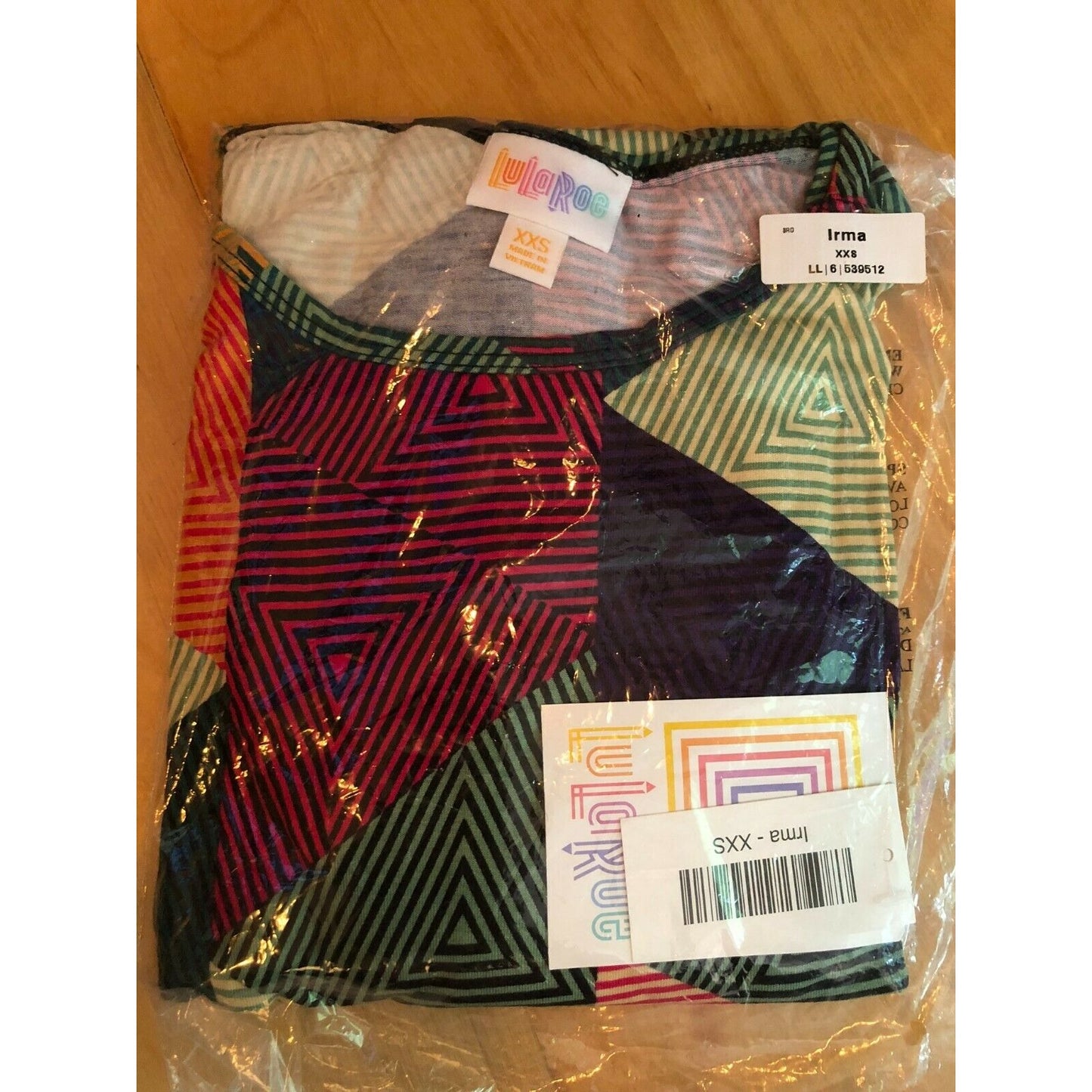 LuLaRoe RETIRED Irma Women's Size XXS Multicolor Triangles NWT