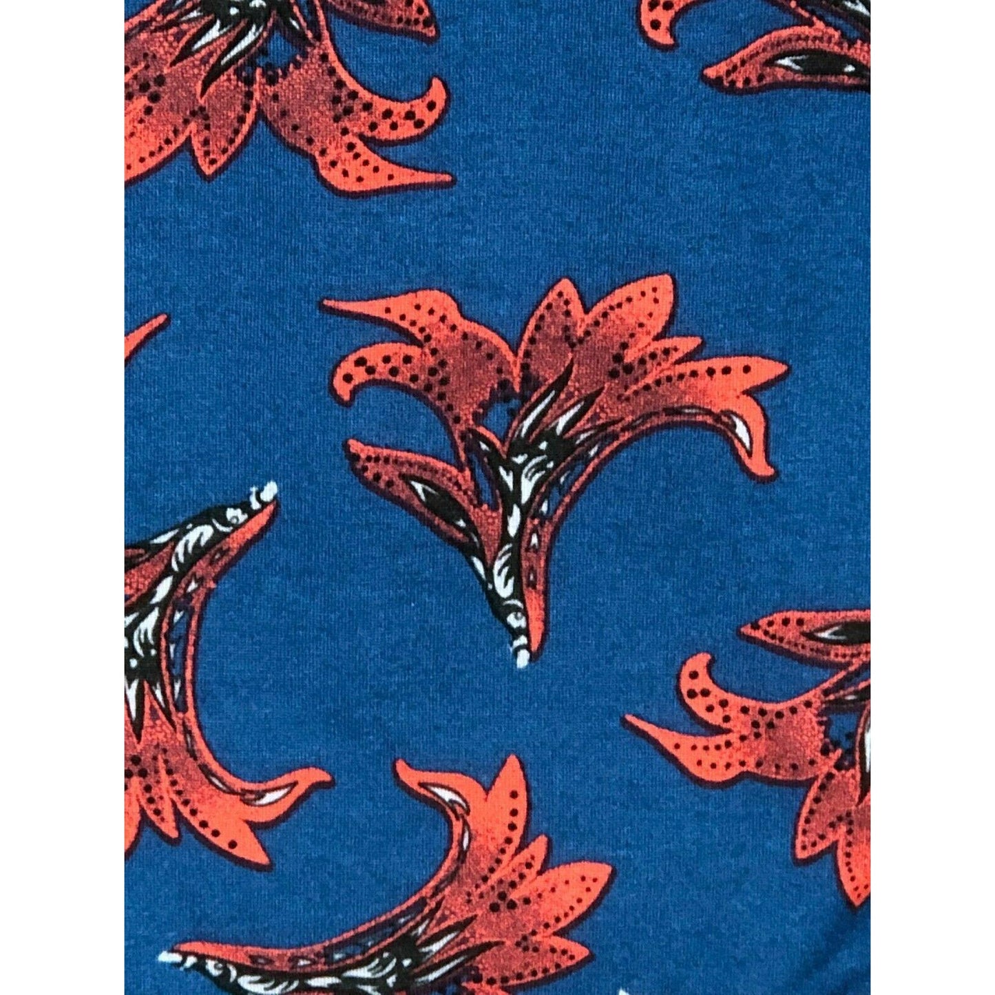 LuLaRoe Randy Baseball Style Tee Size M Blue Red Flowers Gray 3/4 sleeves NWT