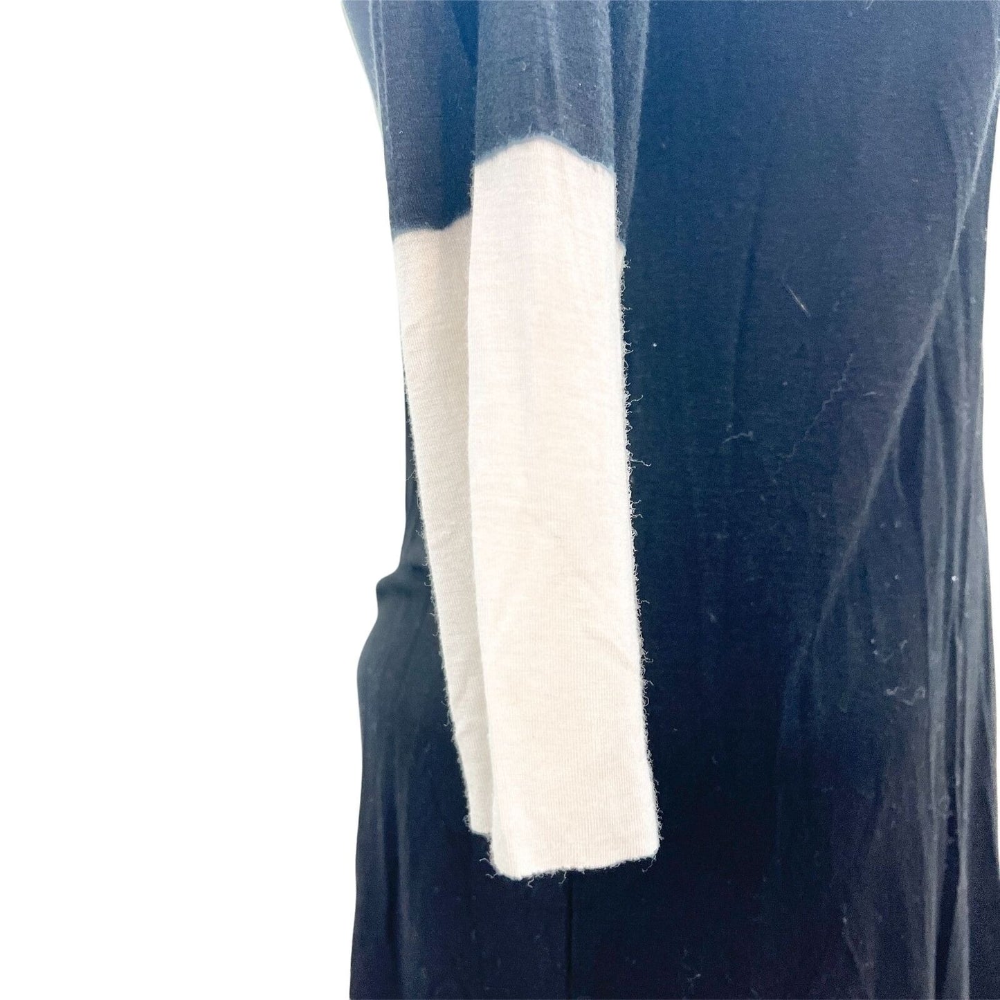 Bailey44 Women's Small Black Soft 3/4 Sleeve Top White Trim on Sleeve