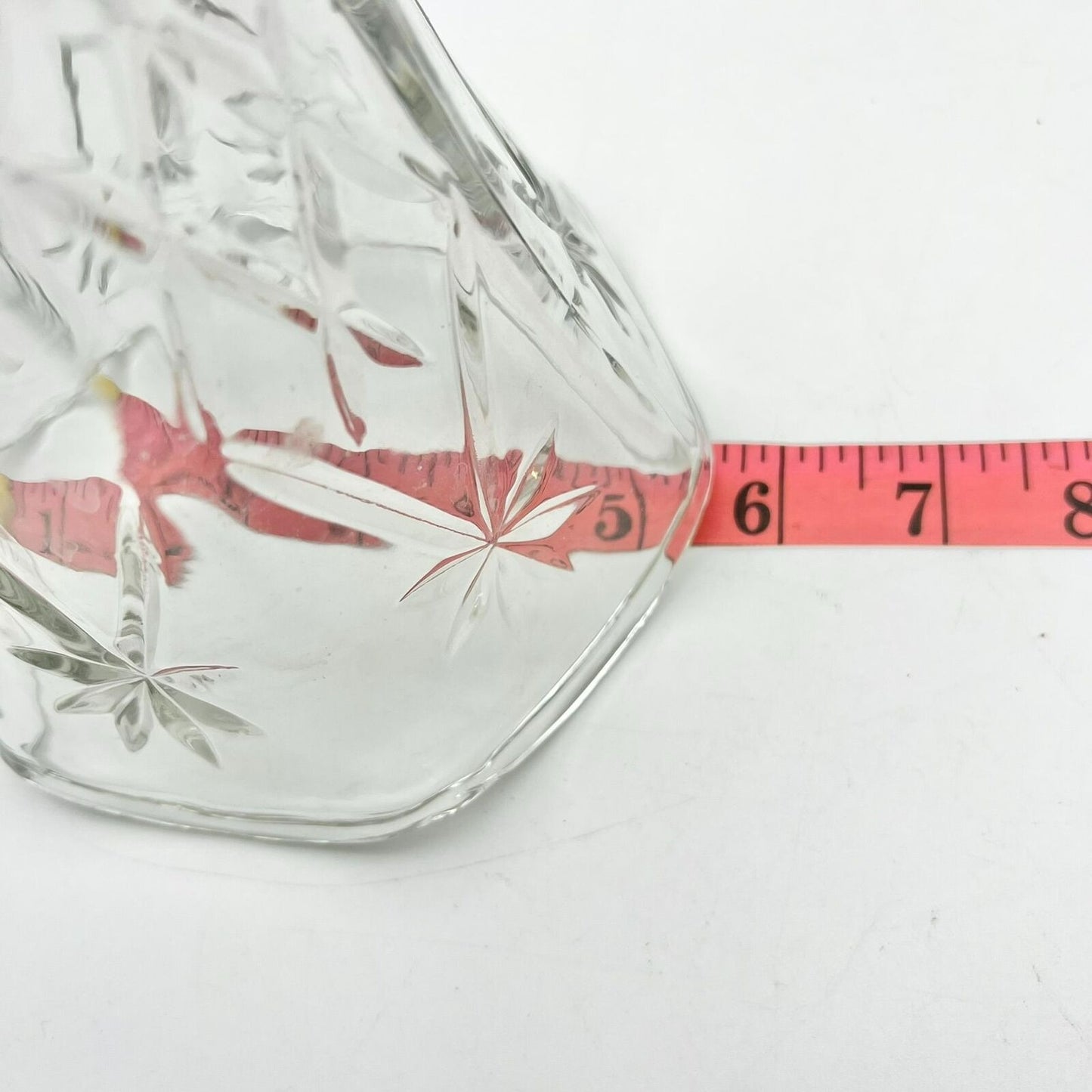 Vase 8.5 x 5.5 Clear Glass Faceted