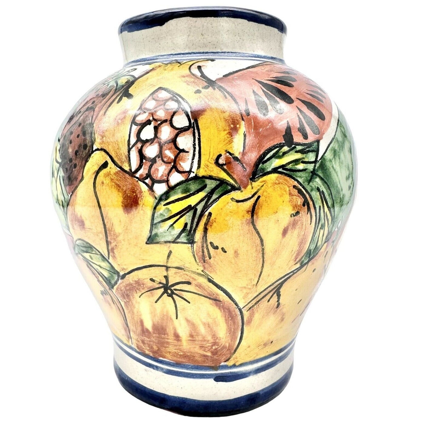 Talavera Josefina Decorative Vase 8 x 7 Hand Painted Fruit