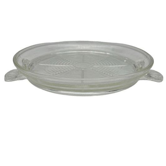 Vintage Crystal Clear Glass 8 in Round Hot Plate