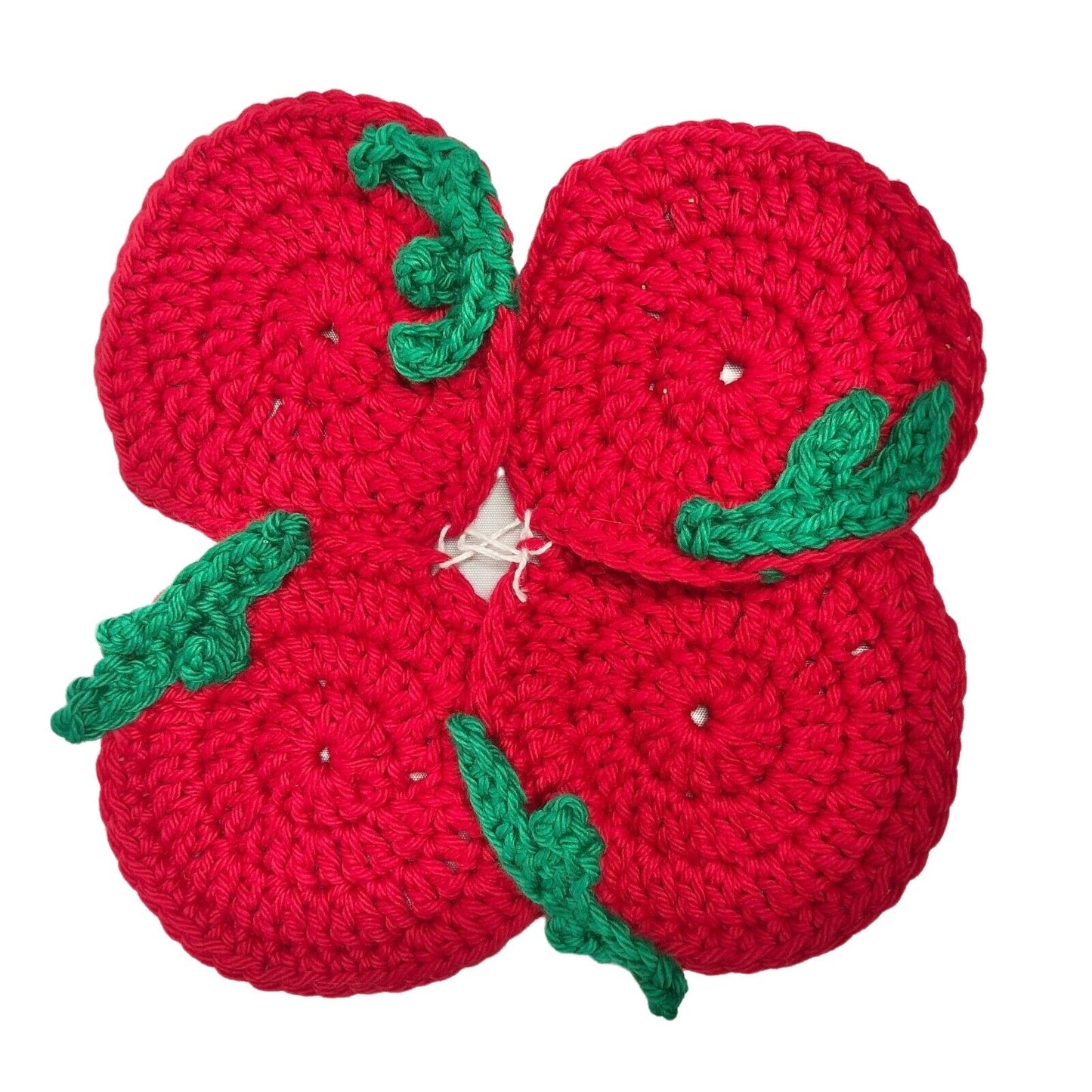 Handcrafted Crocheted set of 4 Tomato Coasters NEW