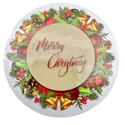 Set of 6 Christmas Coasters 4 in w/ Large Cloth Gift Bag 16.5 x 23 Cinch Closure
