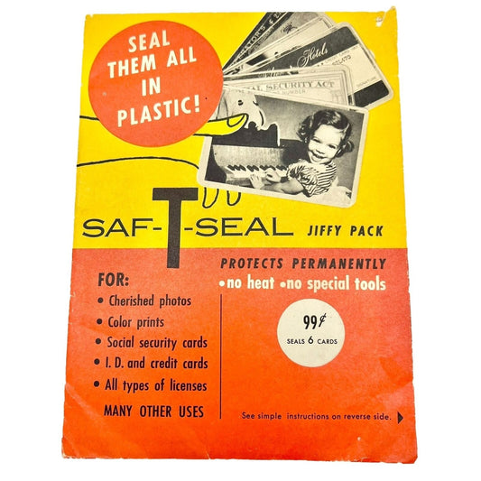 Vintage Saf-T-Seal Jiffy Pack Plastic Protectors - not a full pack