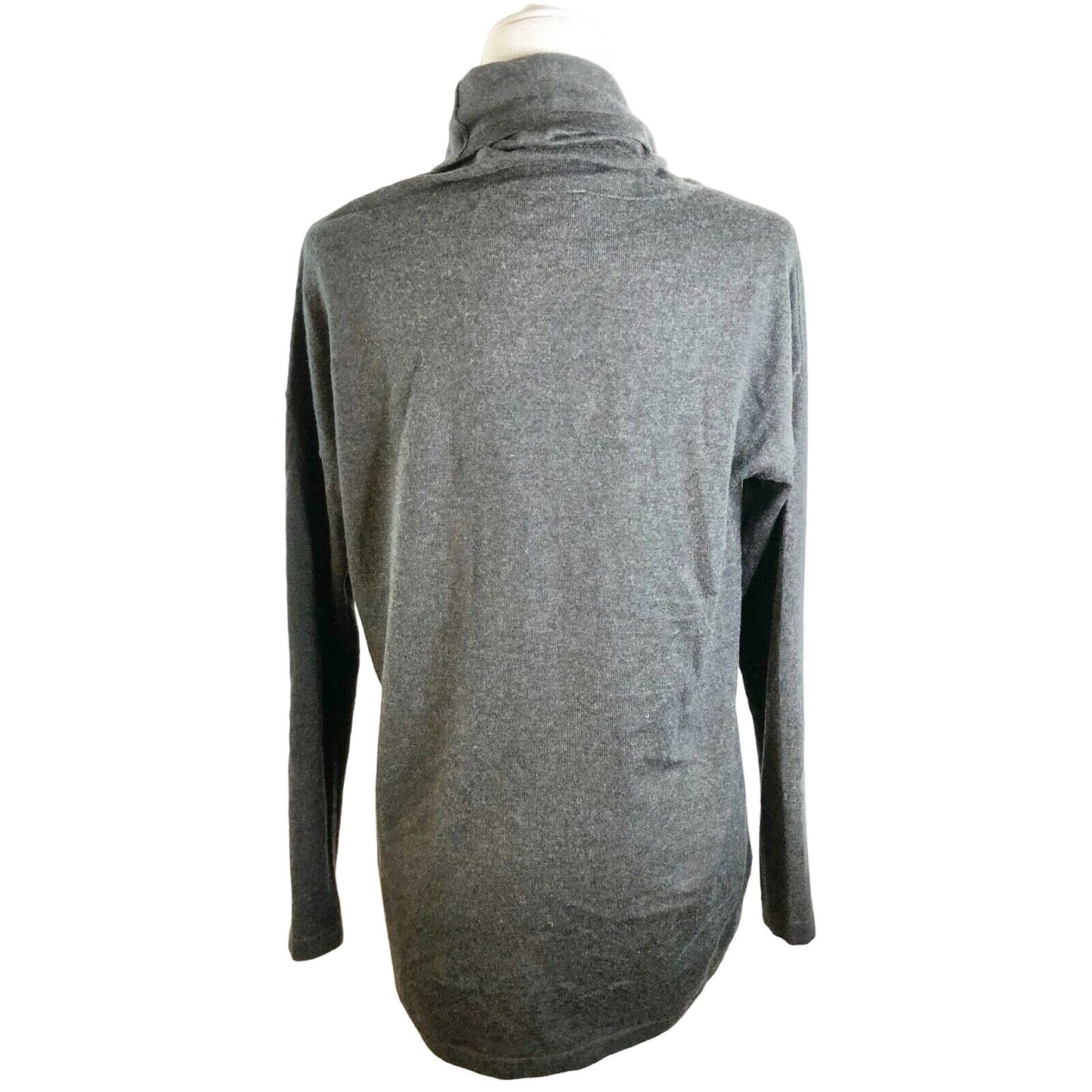 The North Face Charcoal Gray Cowl Neck Top Women Small High Low Hem EUC