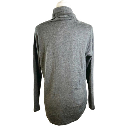 The North Face Charcoal Gray Cowl Neck Top Women Small High Low Hem EUC