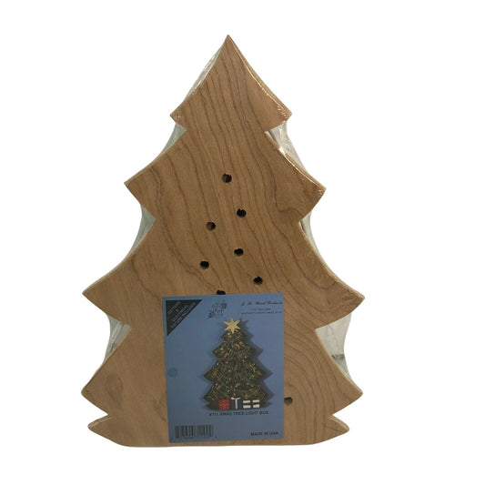 Wooden Christmas Tree Light Box Kit Craft  Real Lights NIP