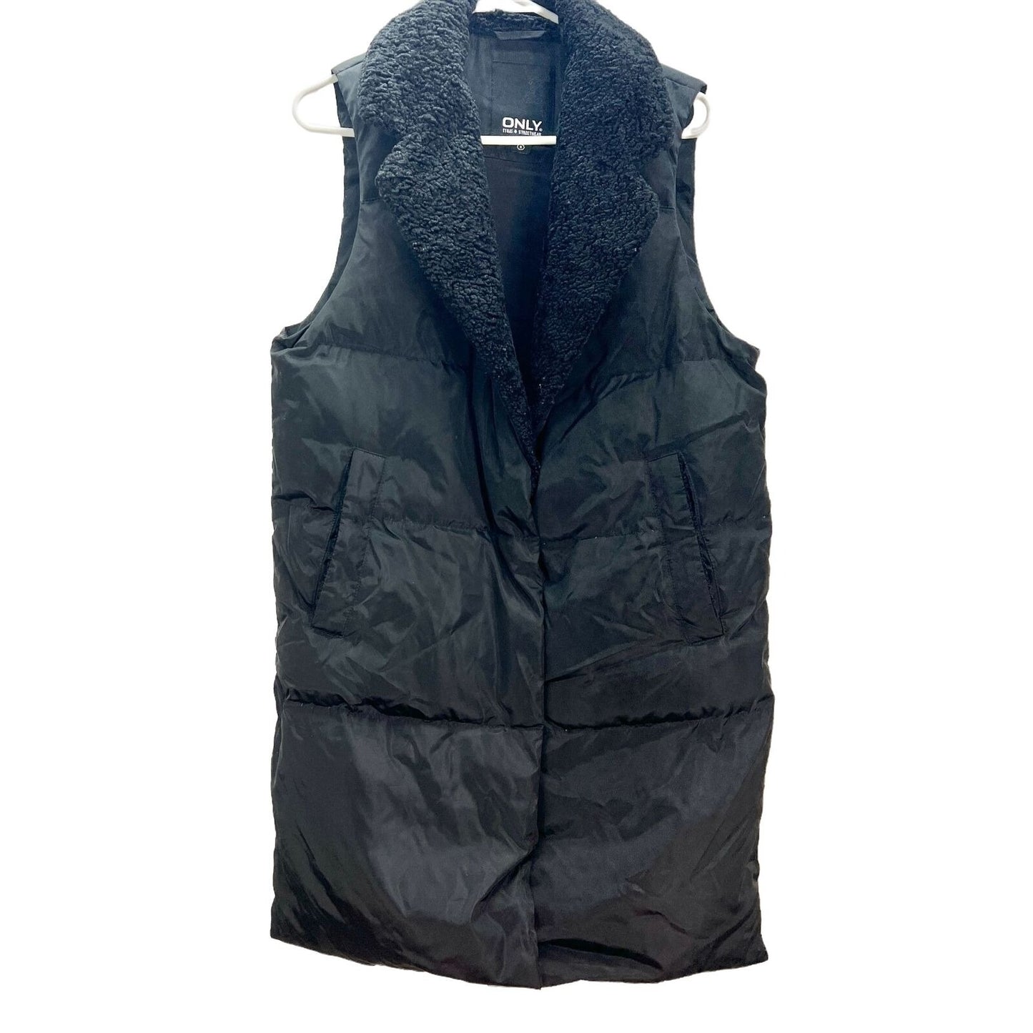 Only True Streetwear Puffer Vest Womens Small Black