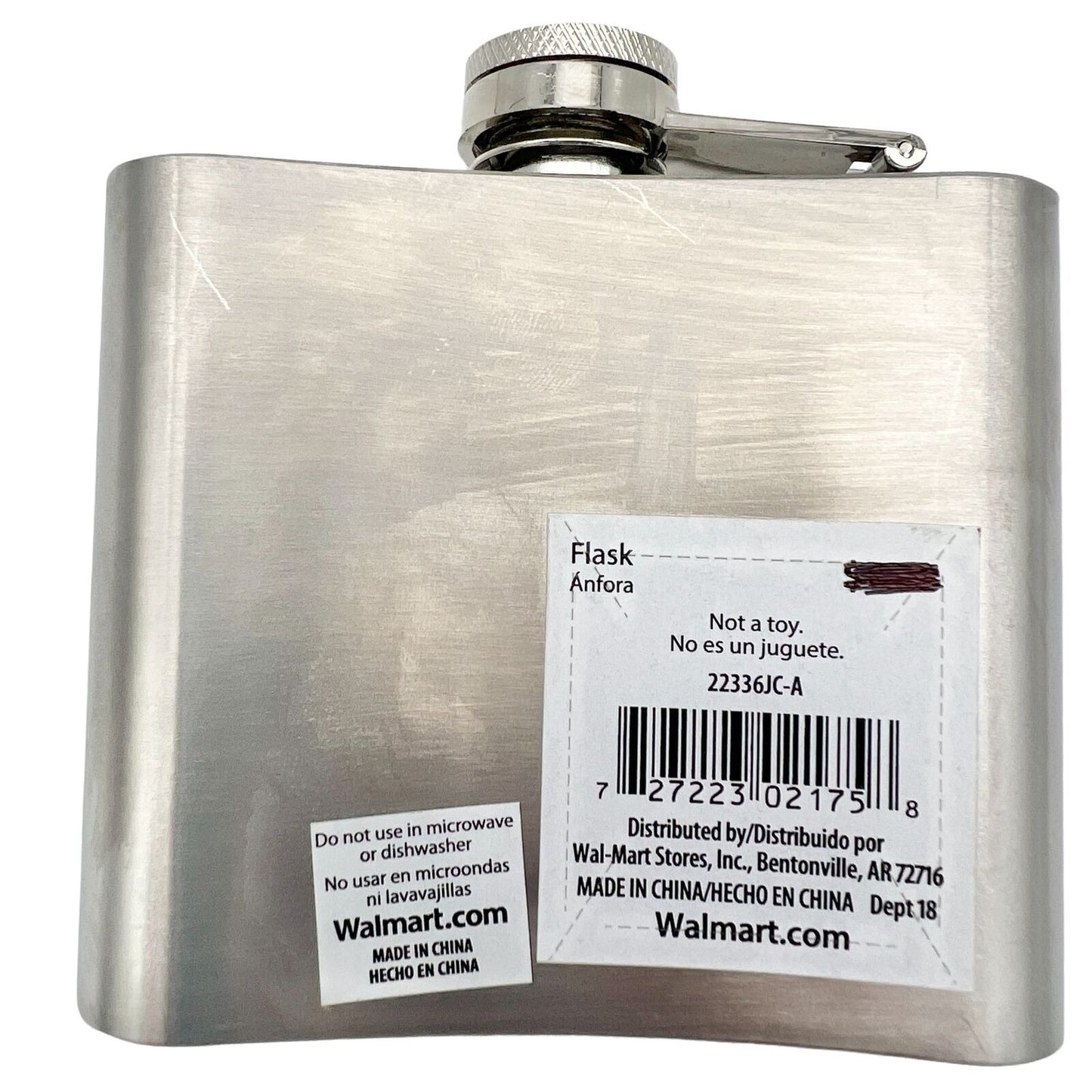 Pocket Flask 3.75 x 3.75 Silver I LOVE BOOZE