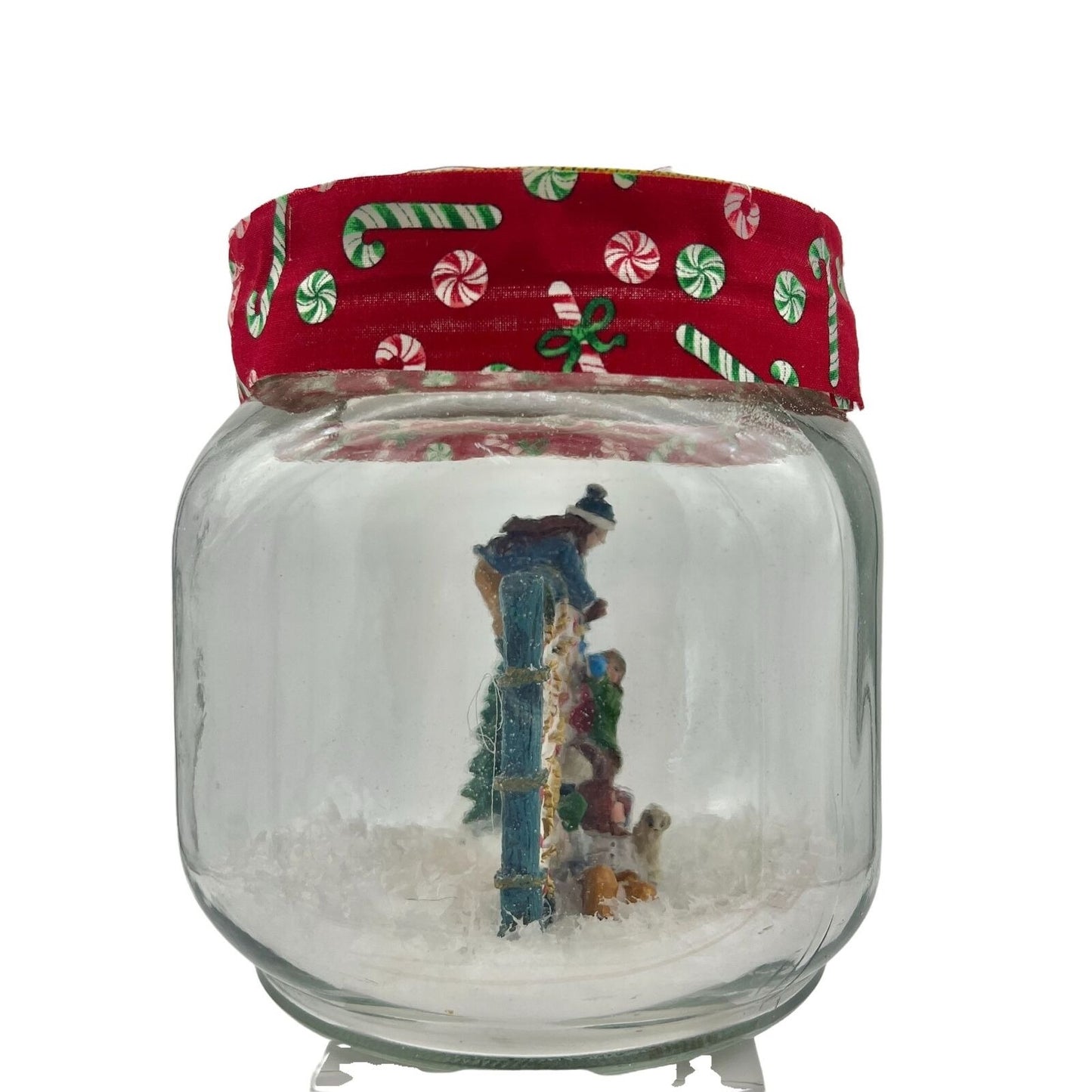 Handcrafted Christmas in a Jar Children Playing in the Snow 6 x 5