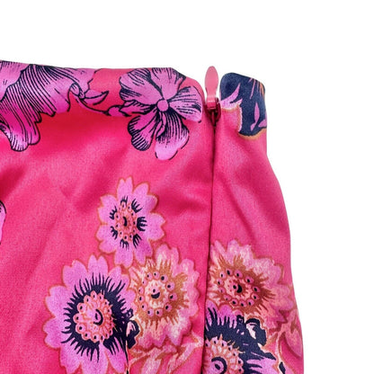 Free People Women's 6 Avas Print Miniskirt in Deep Magenta 16.5 inch Long NWT