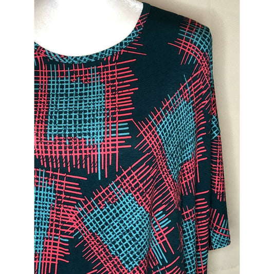 LuLaRoe RETIRED Irma Women's Size M Red & Green mid-length sleeves NWT