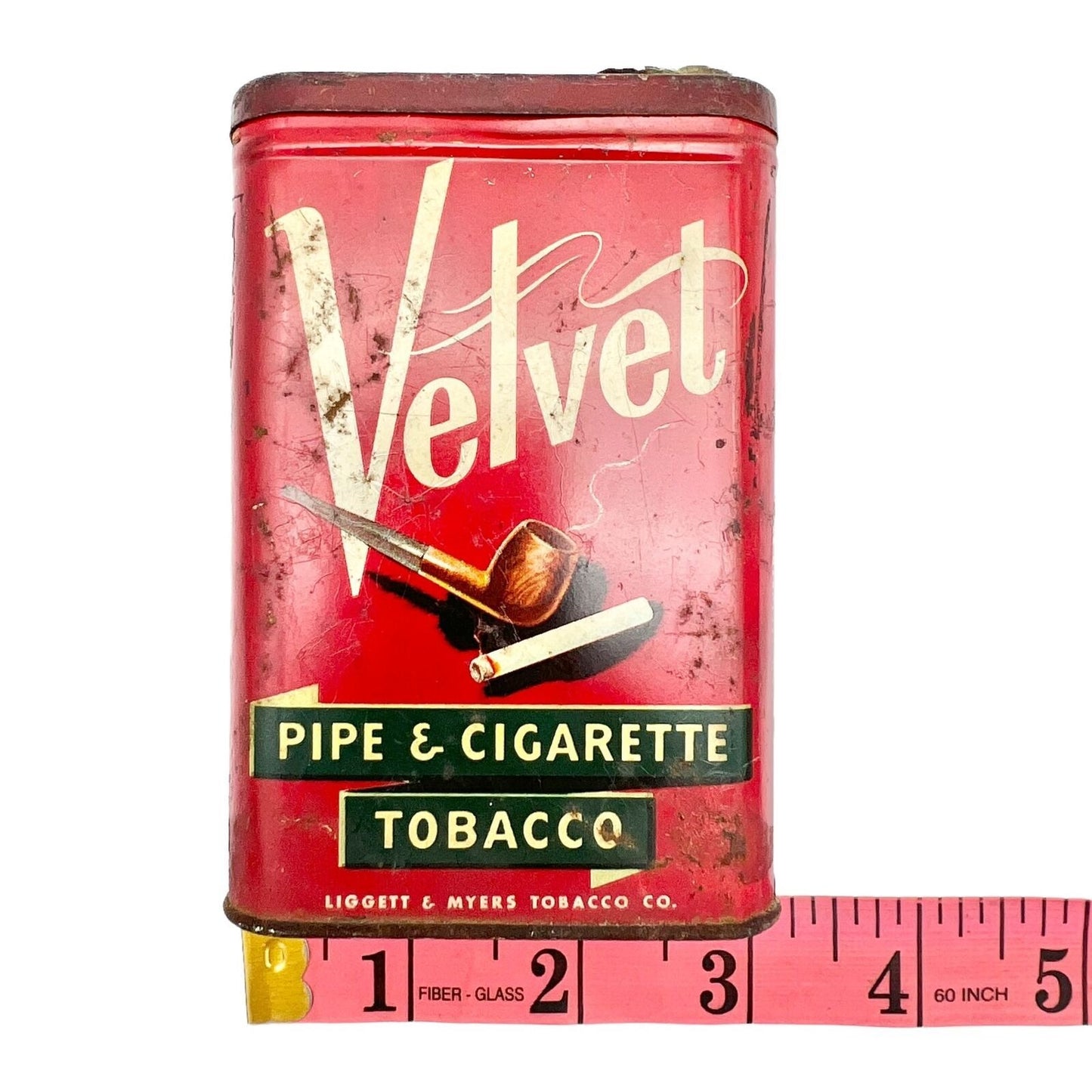 Vintage Velvet Pipe & Cigarette Tobacco Empty Tin Liggett & Myers Tobacco Co