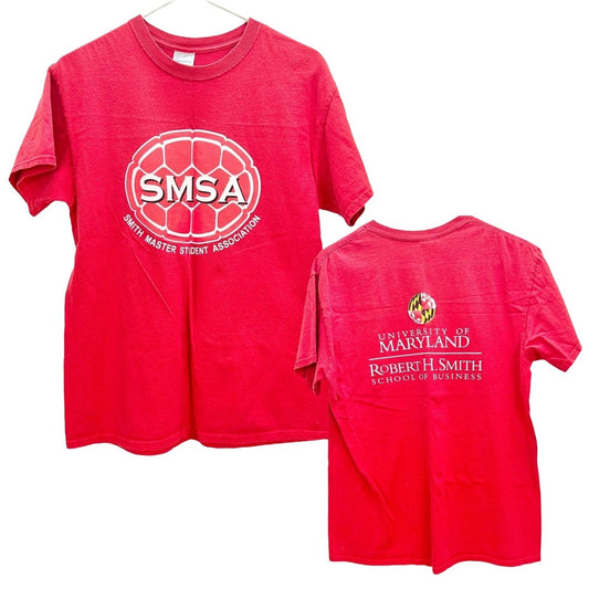 Gildan Ultra Cotton T-shirt Medium Red Univ of Maryland SMSA UMD Short Sleeve