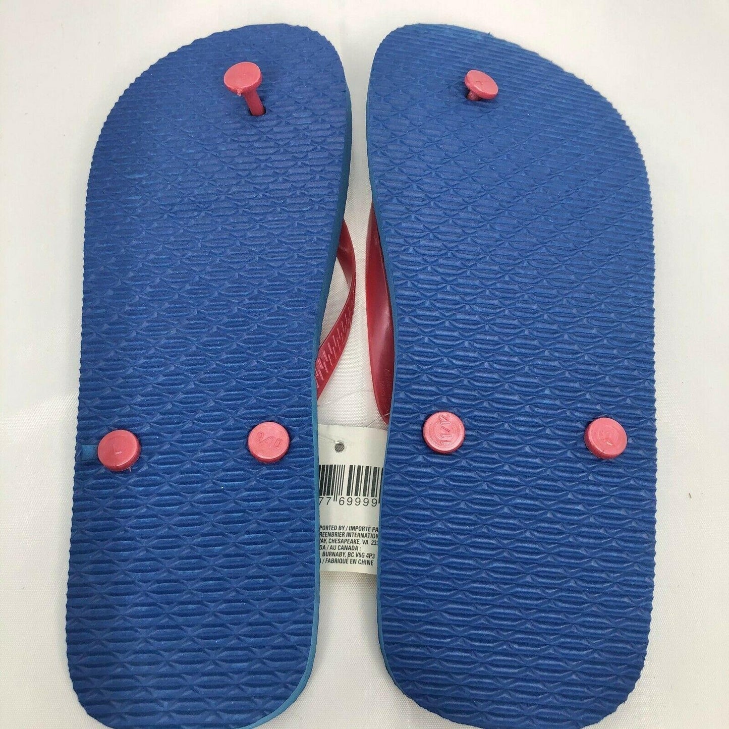 Flip Flops Blue with Anchors Womens XL (11-12) NEW beach pool camping casual Summer