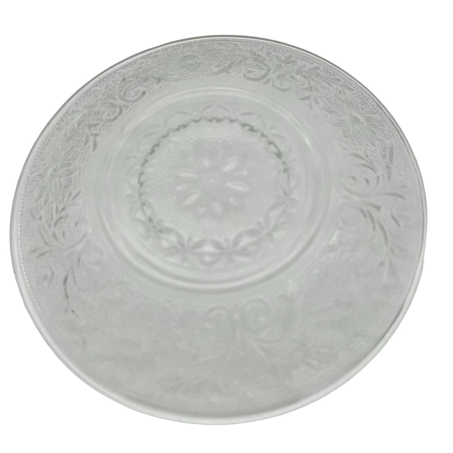 Set of 5 Plates 6 in Clear Glass Flower Pattern Special Event