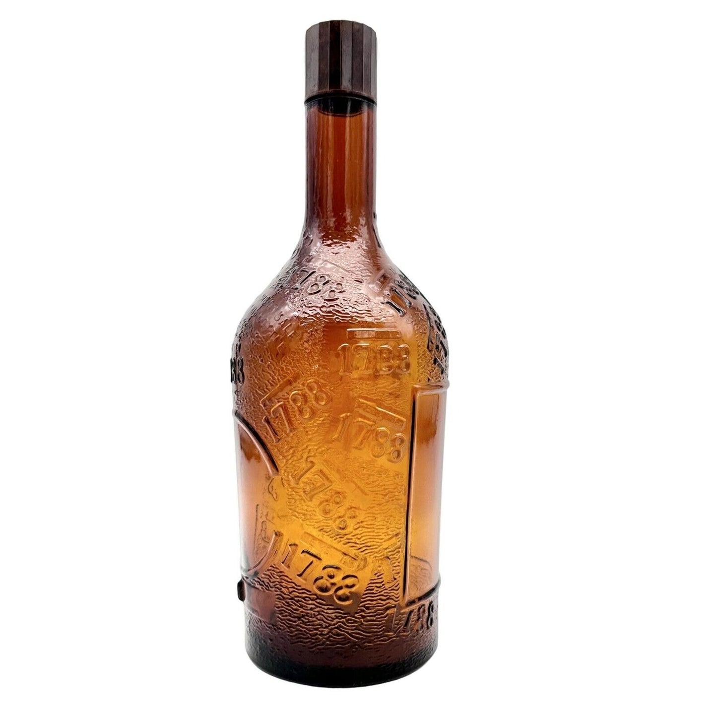 Decorative Bottle 10 x 3 Amber Empty Lid 1788