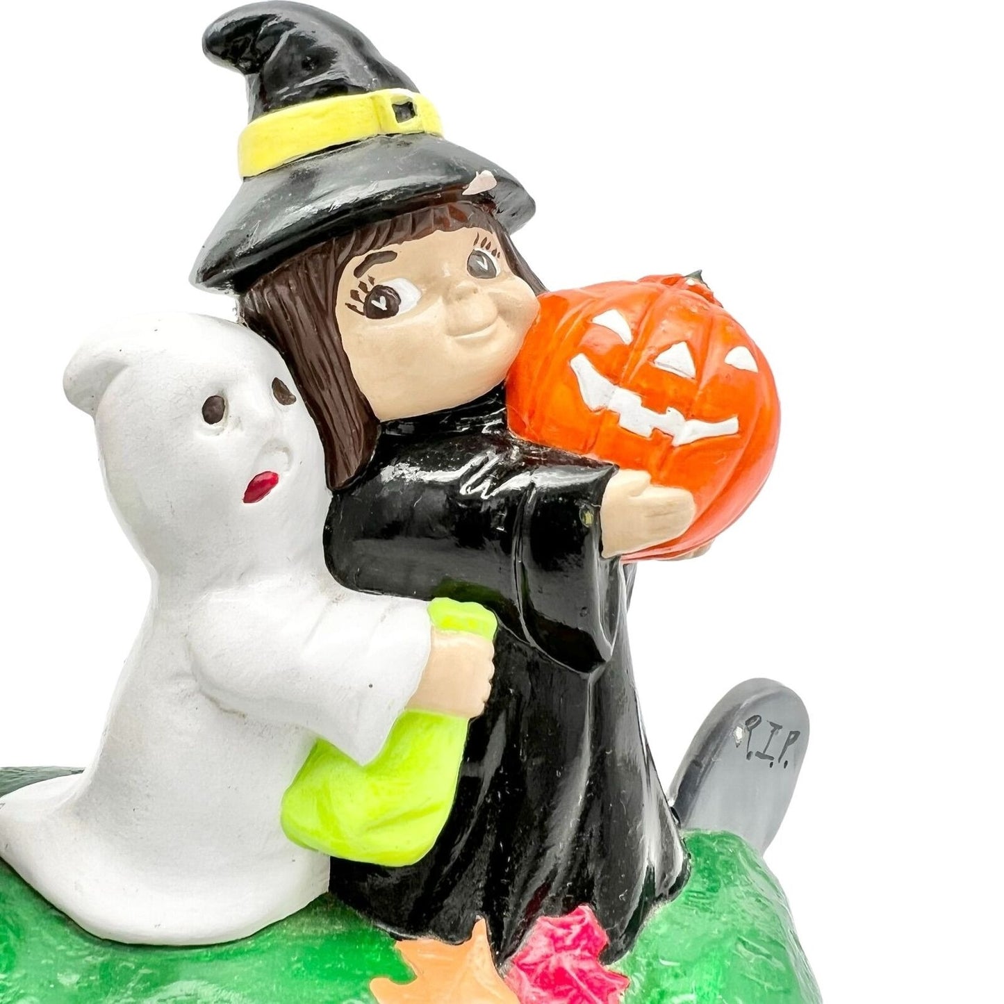 Halloween Figurine 9 x 7.5 Trick or Treat Ceramic Multicolor