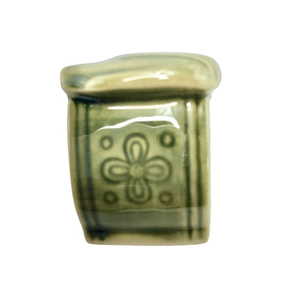 Set of 4 Ceramic Green Elephant Napkins Rings Floral Beautiful EUC