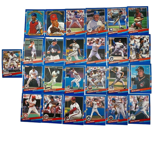 Donruss Set of 25 Baseball Trading Cards Circa 1990 Larkin Alomar Fisk