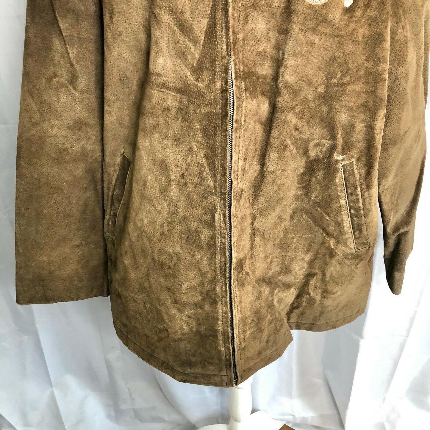 Disney Pooh 2XL Suede Leather Jacket Brown Classic Women EUC