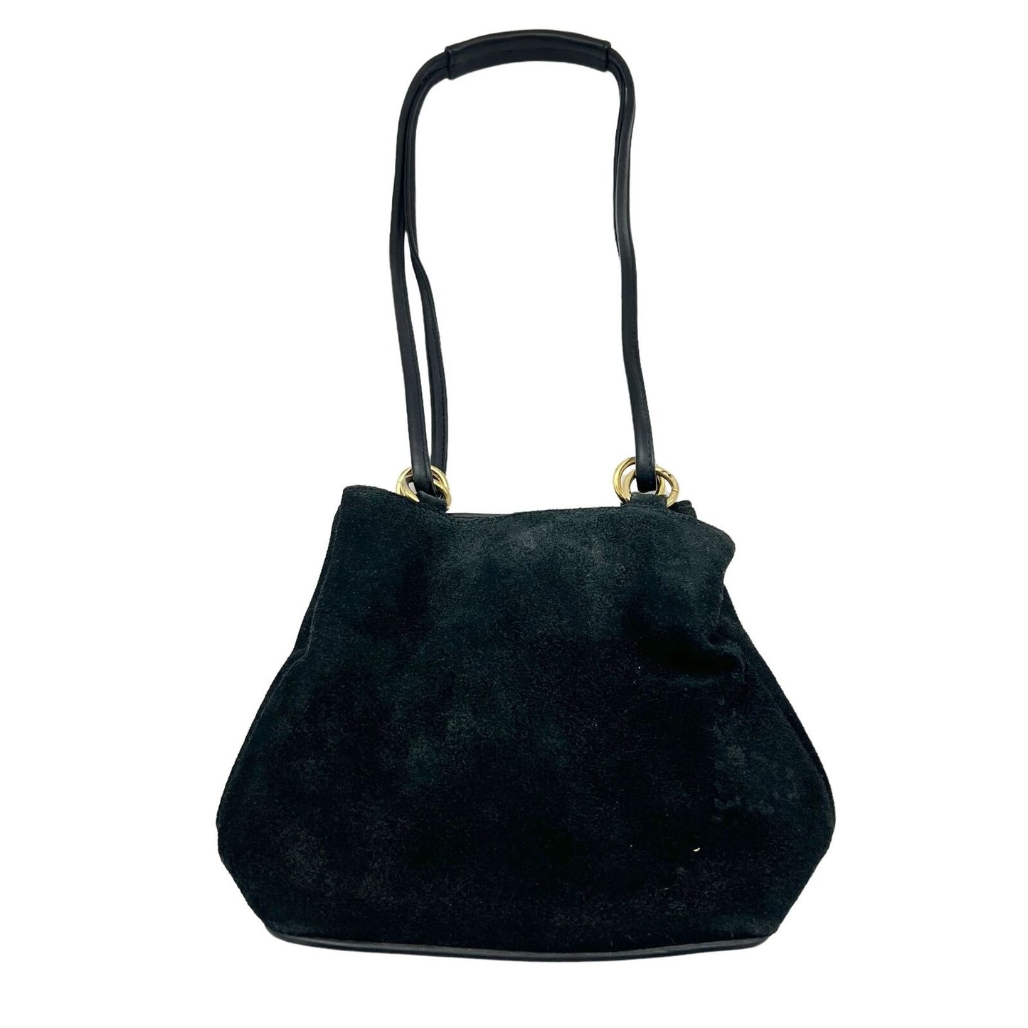 Valerie Stevens Small Black Suede Purse Bag Snap Closure