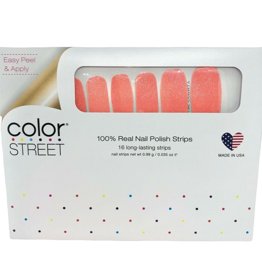 Color Street Nail Polish Strips You're Corally Invited Glitter