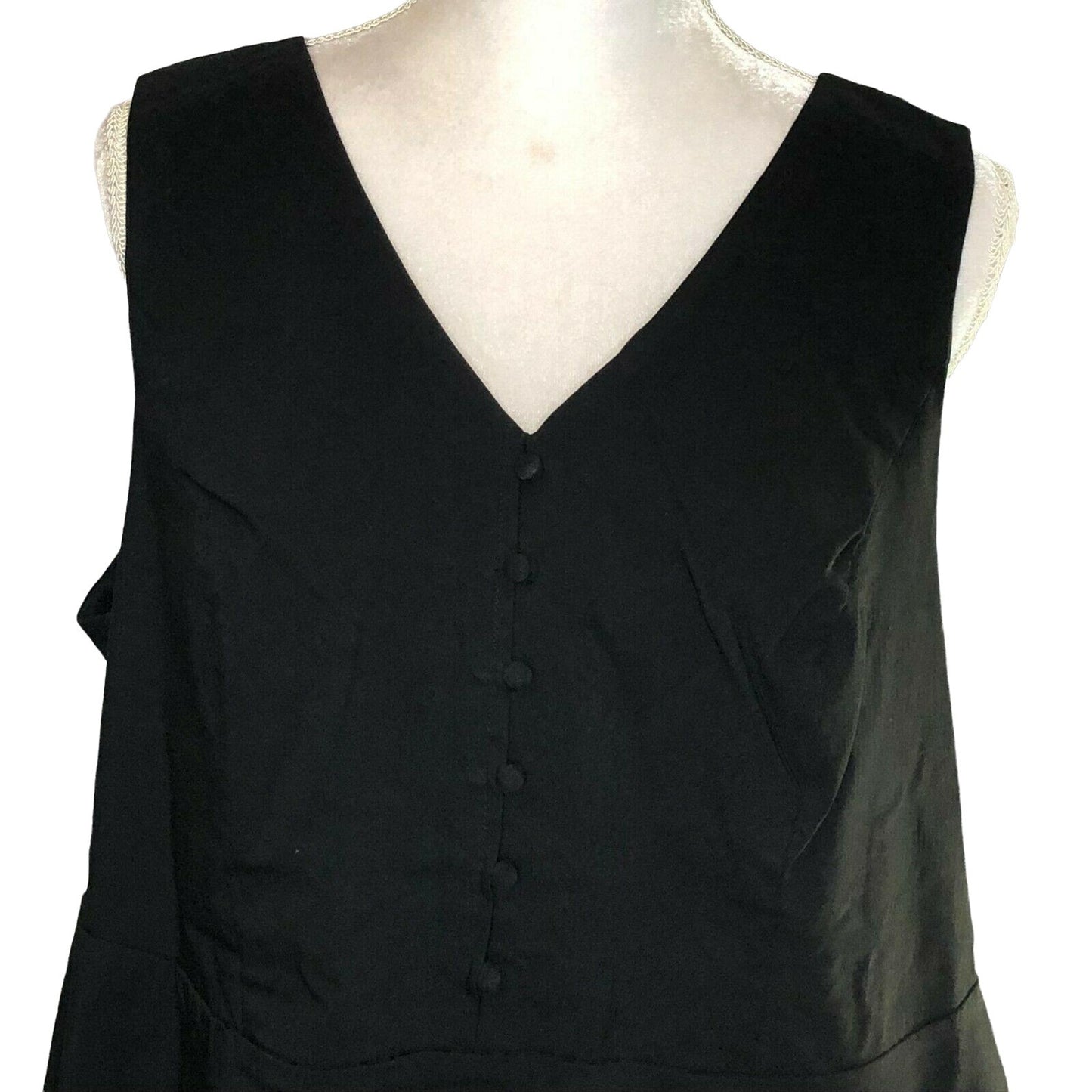 Torrid 3 Womens 3X Top Black Bengaline Peplum Sleeveless NWT