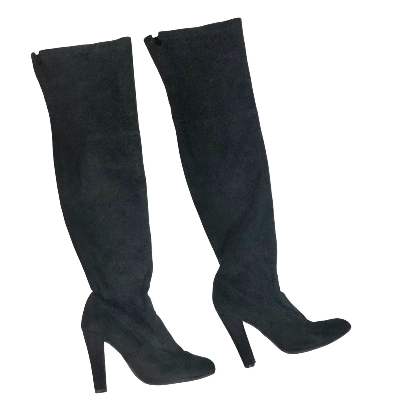 Steve Madden Gorgeous 6.5M Black Suede Thigh High Heeled Boots