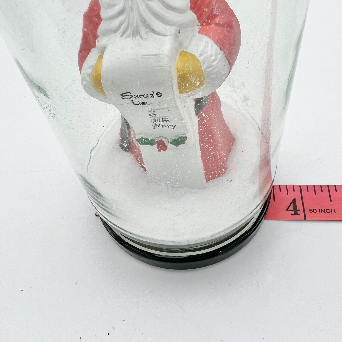 Handcrafted Christmas in a Jar 6 x 3.5 Santa with his List Snow