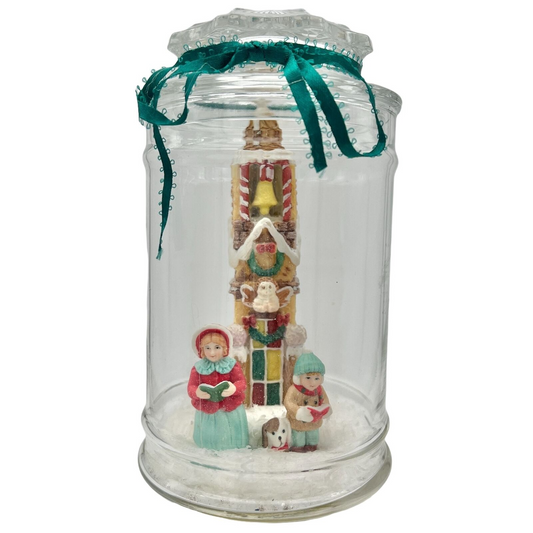 Handcrafted Christmas in a Jar Carolers Gingerbread Church