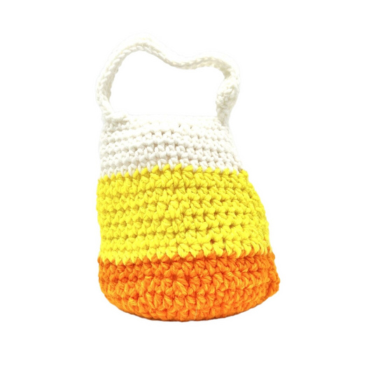 Handcrafted Crochet Bag Candy Corn Halloween Trick or Treat Bag